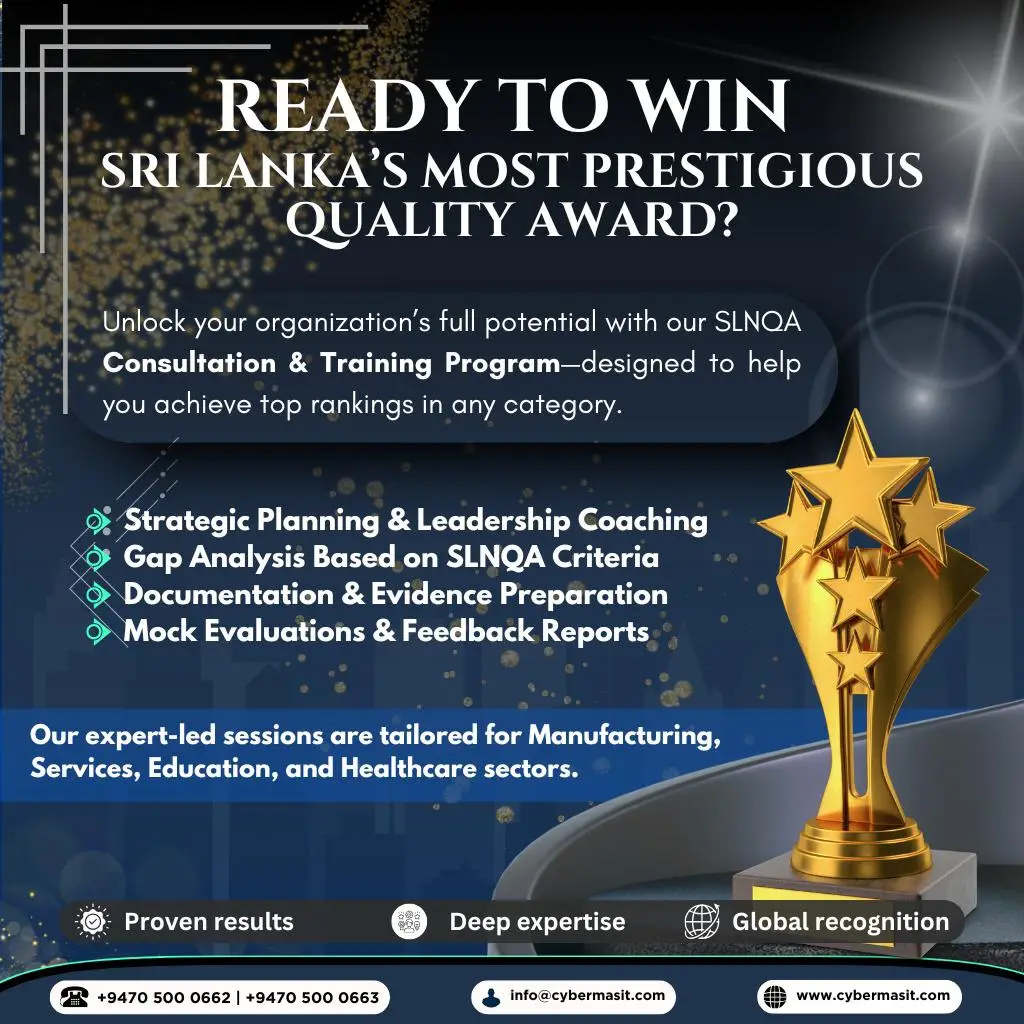 Cyber Mas Solutions (Pvt) Ltd SLNQA training poster